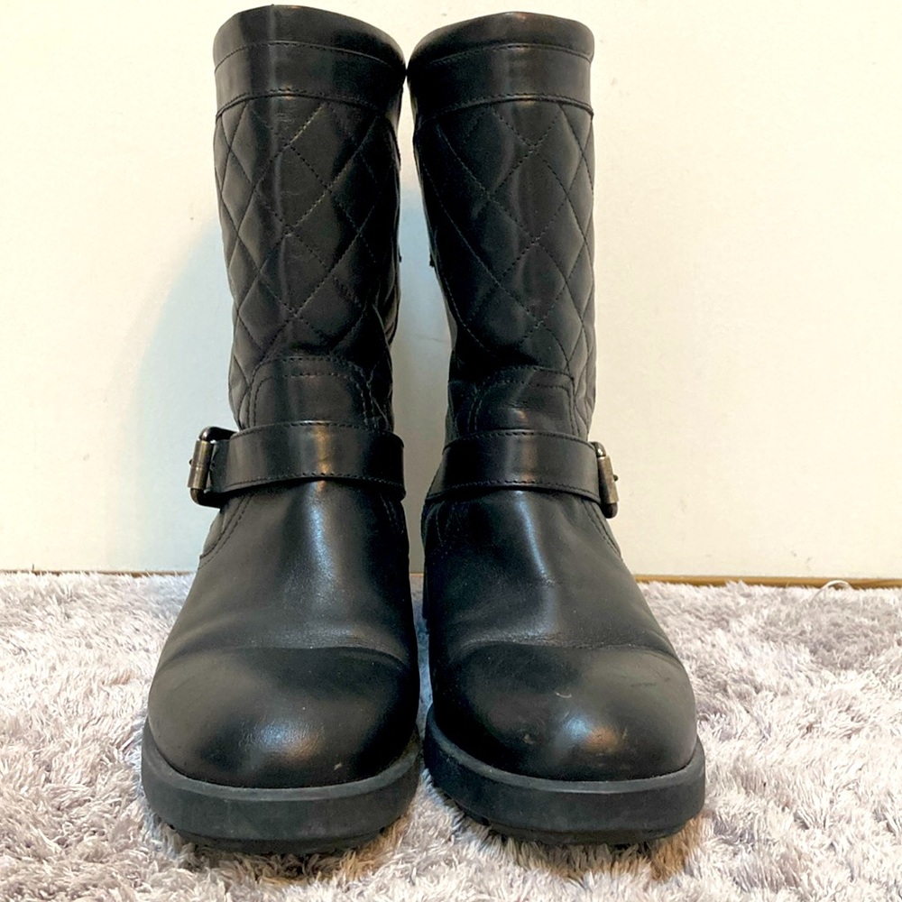 Aquatalia leather Mid Calf Moto Boots